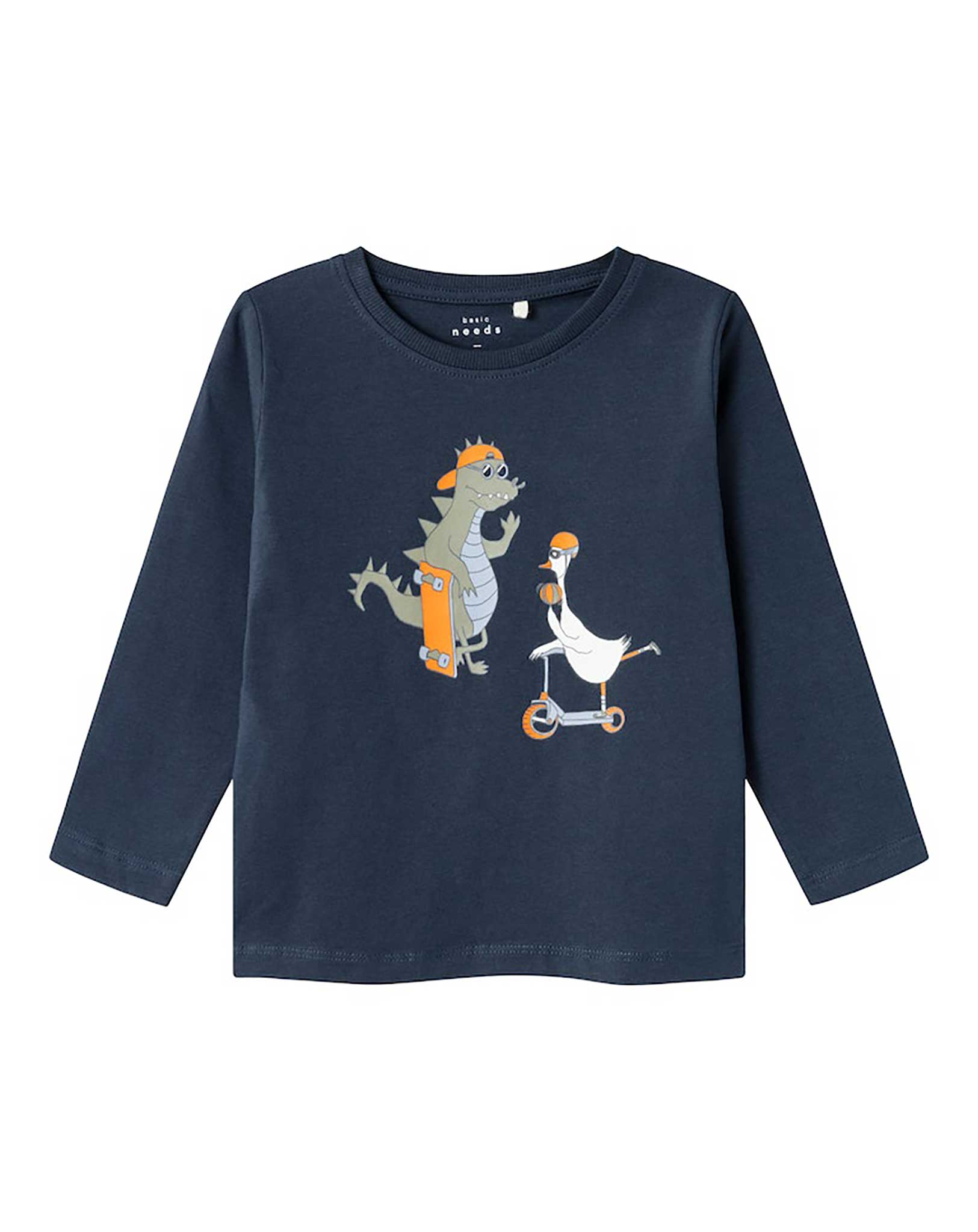 Langarmshirt NMMVUX DRAGON & GOOSE in dark sapphire