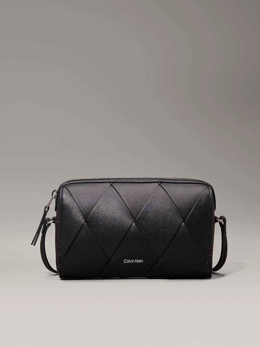 CALVIN KLEIN<br>Bolsa de ombro para câmera, modelo transversal trançado