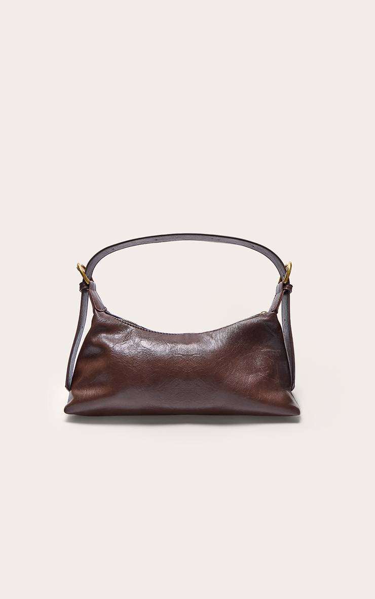 Chocolat Sac À Bandoulière En Synthétiquecuir Froissé Avec Détail Boucle