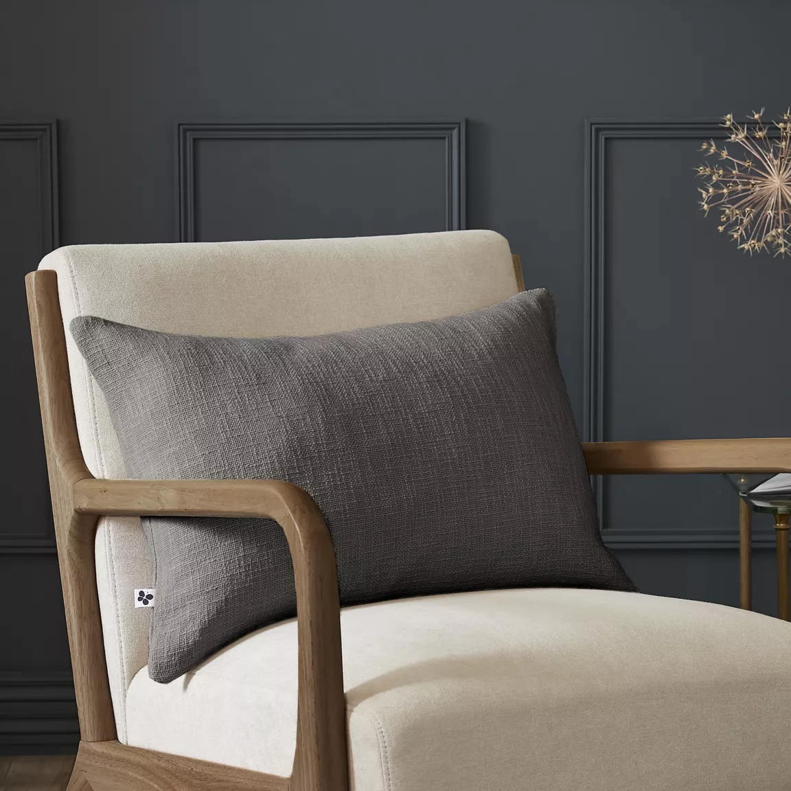 Coussin rectangulaire coton (40 x 60 cm) Sixtine Gris ardoise