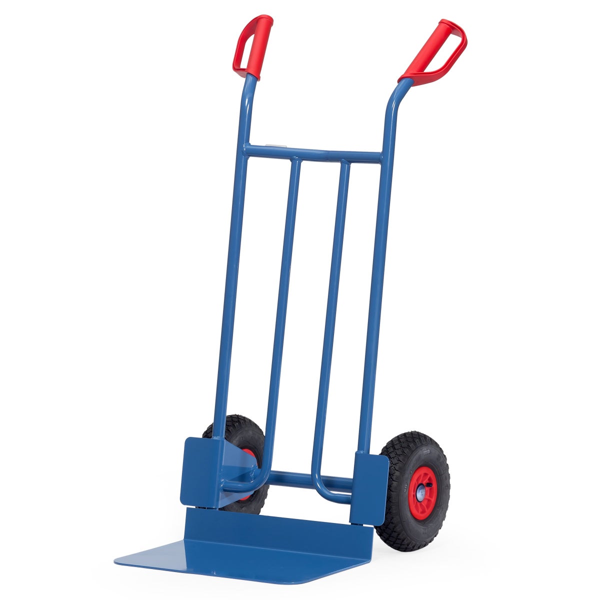 Fetra stalen buiskruiwagen met luchtbanden, hoogte 1150 mm, schep 300x480 mm