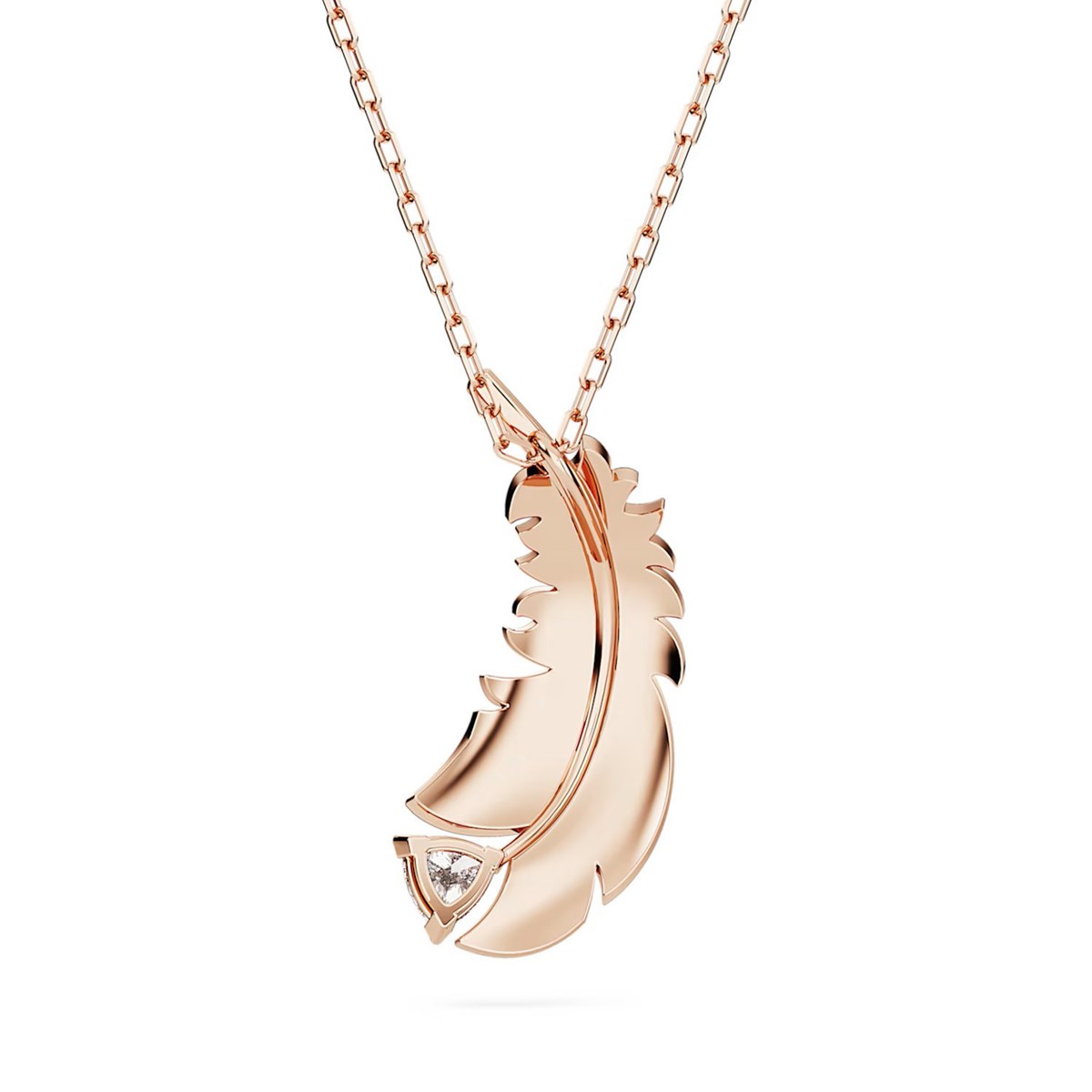 Pendentif Swarovski Nice plume doré rose