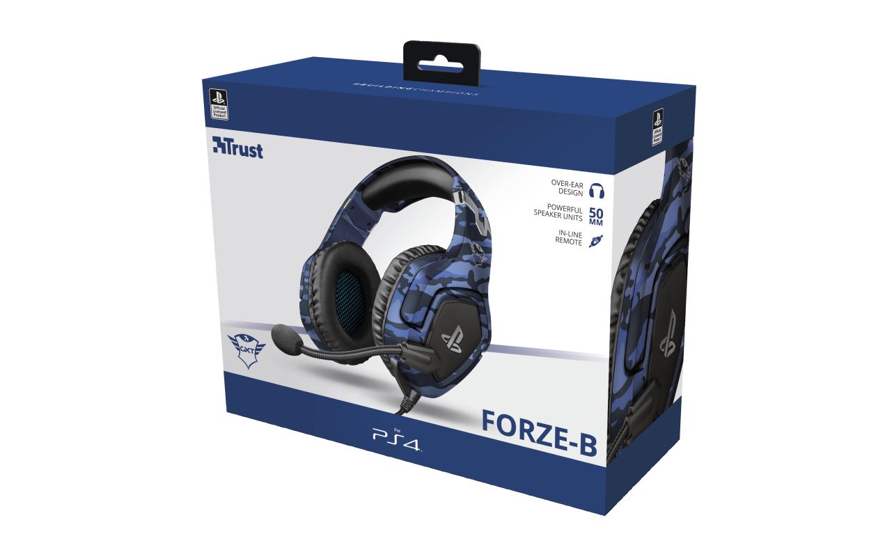 Headset GXT 488 Forze-B PS4/PS5 BlauGaming-Headset exklusiv für PS4 und PS5 mit einklappbarem Mikrofon und verstellbarem Kopfbügel