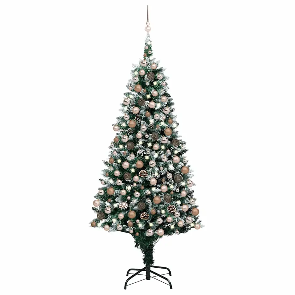 vidaXL Kunstkerstboom met verlichting kerstballen dennenappels 240 cm