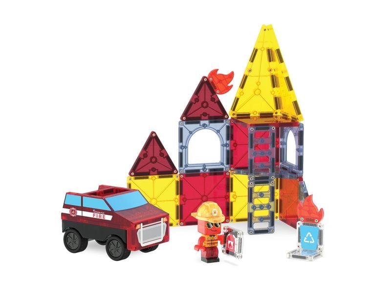 Magna-Tiles Fire Rescue 27 Teile Rettungs- und Bau-Set mit 27 magnetischen Teilen