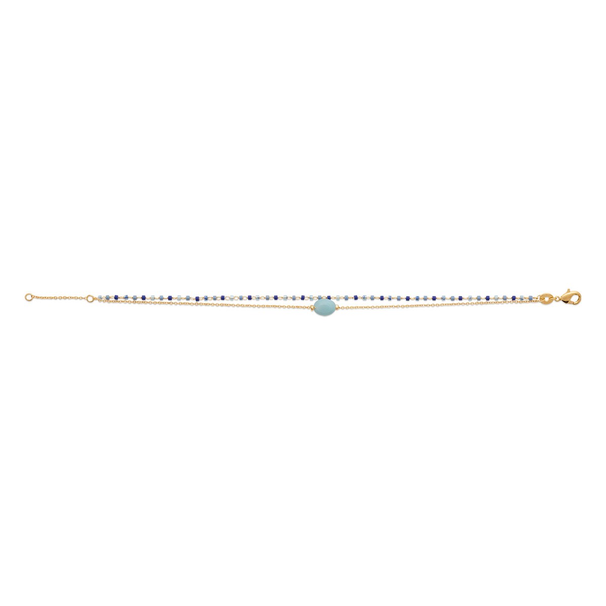 Bracelet Brillaxis plaqué or et perle d'amazonite