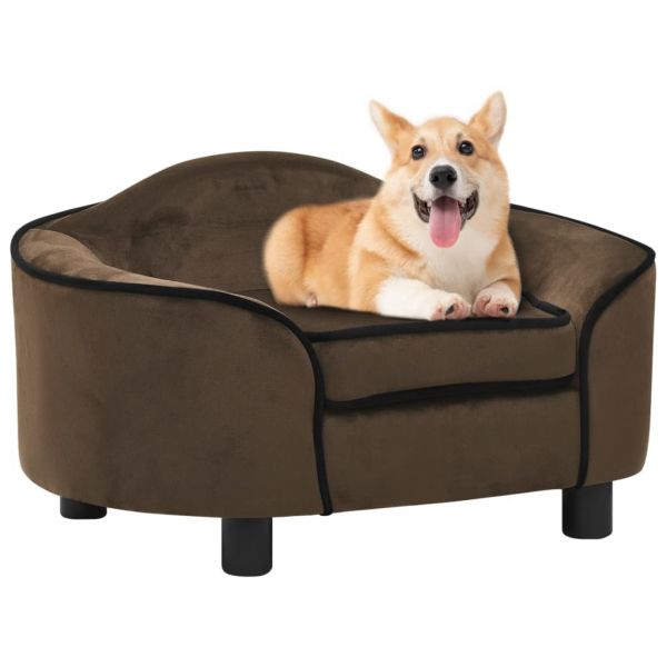 Sofá para Cães 67x47x36 cm Pelúcia Castanho - 171085