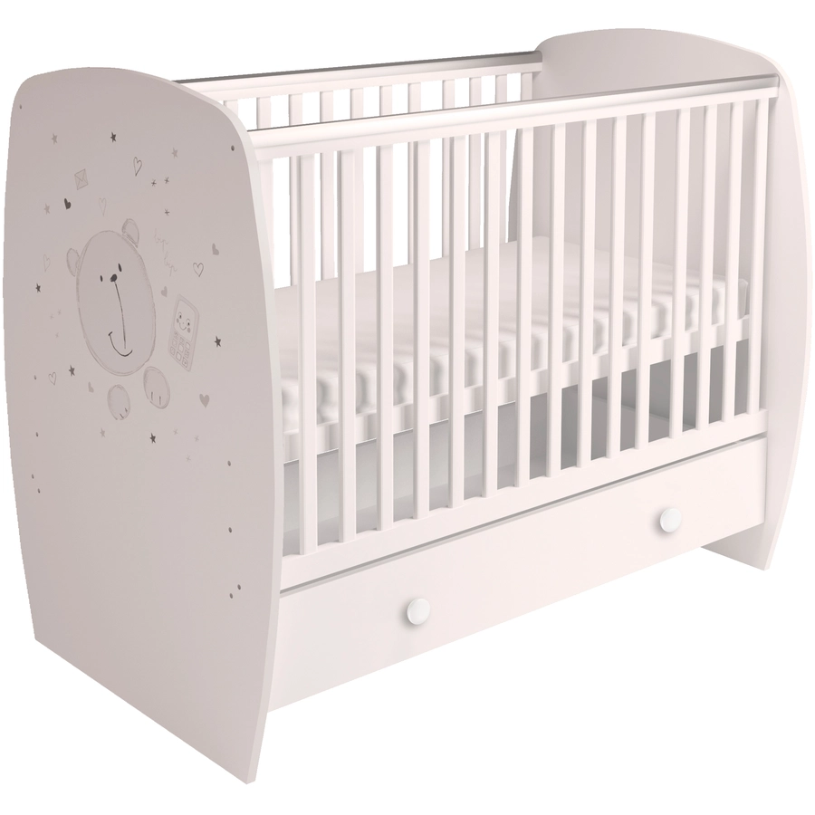 Polini Kids Babybett French 710 Teddy weiß