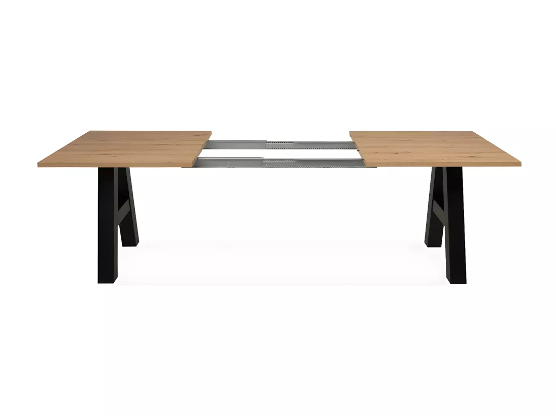 Table a manger GRANADA extensible - Style Industriel - 6/10 personnes - 2 rallonges 40 cm - L 157/197 x P 90 x H 75 cm