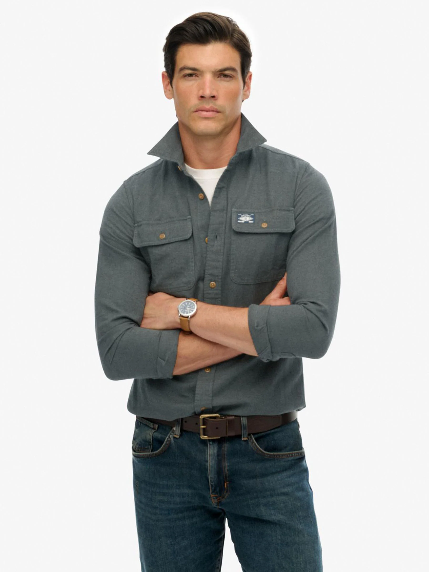 Groen - Superdry Trailsman overhemd met relaxte pasvorm