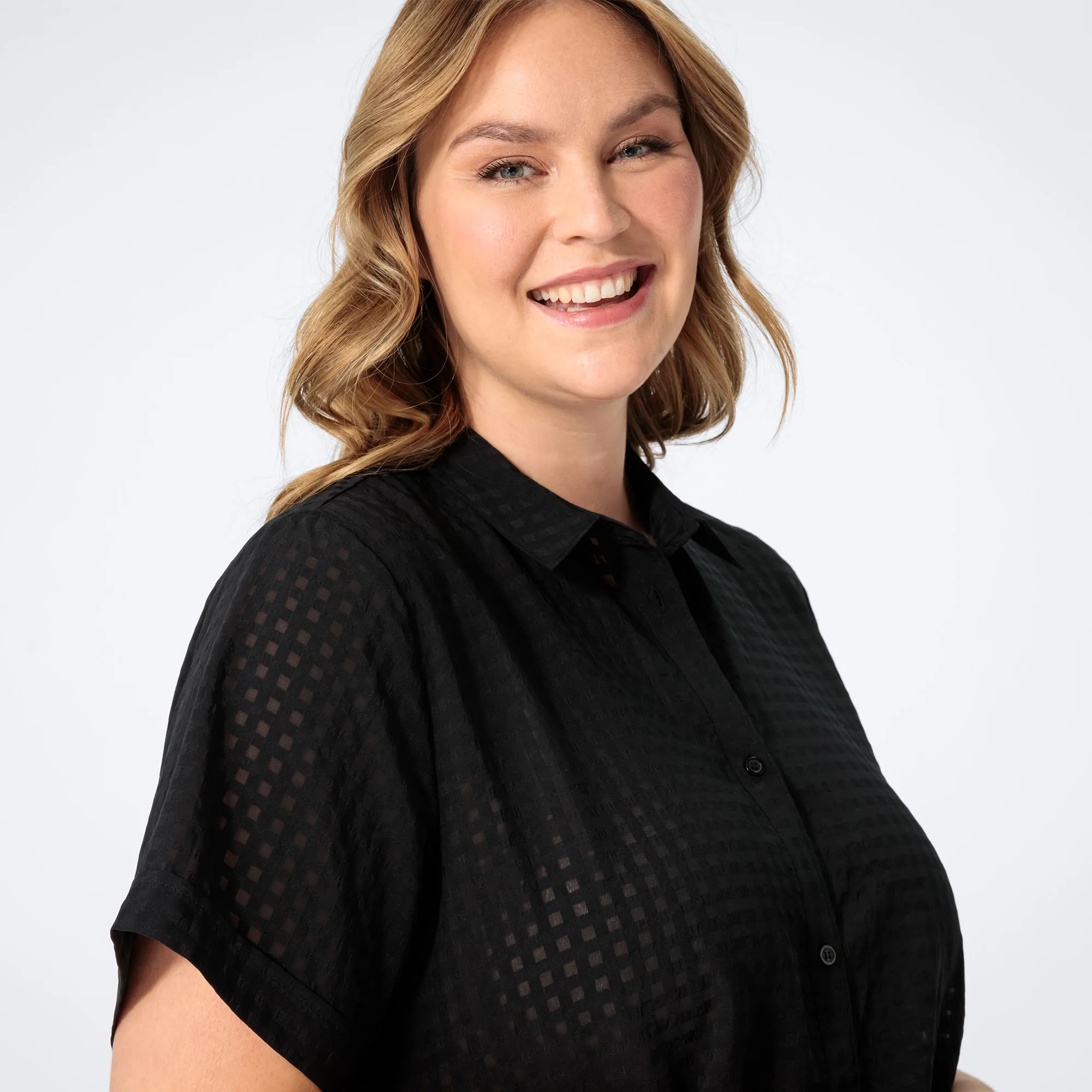 Damen-Bluse mit Satin, große Größen