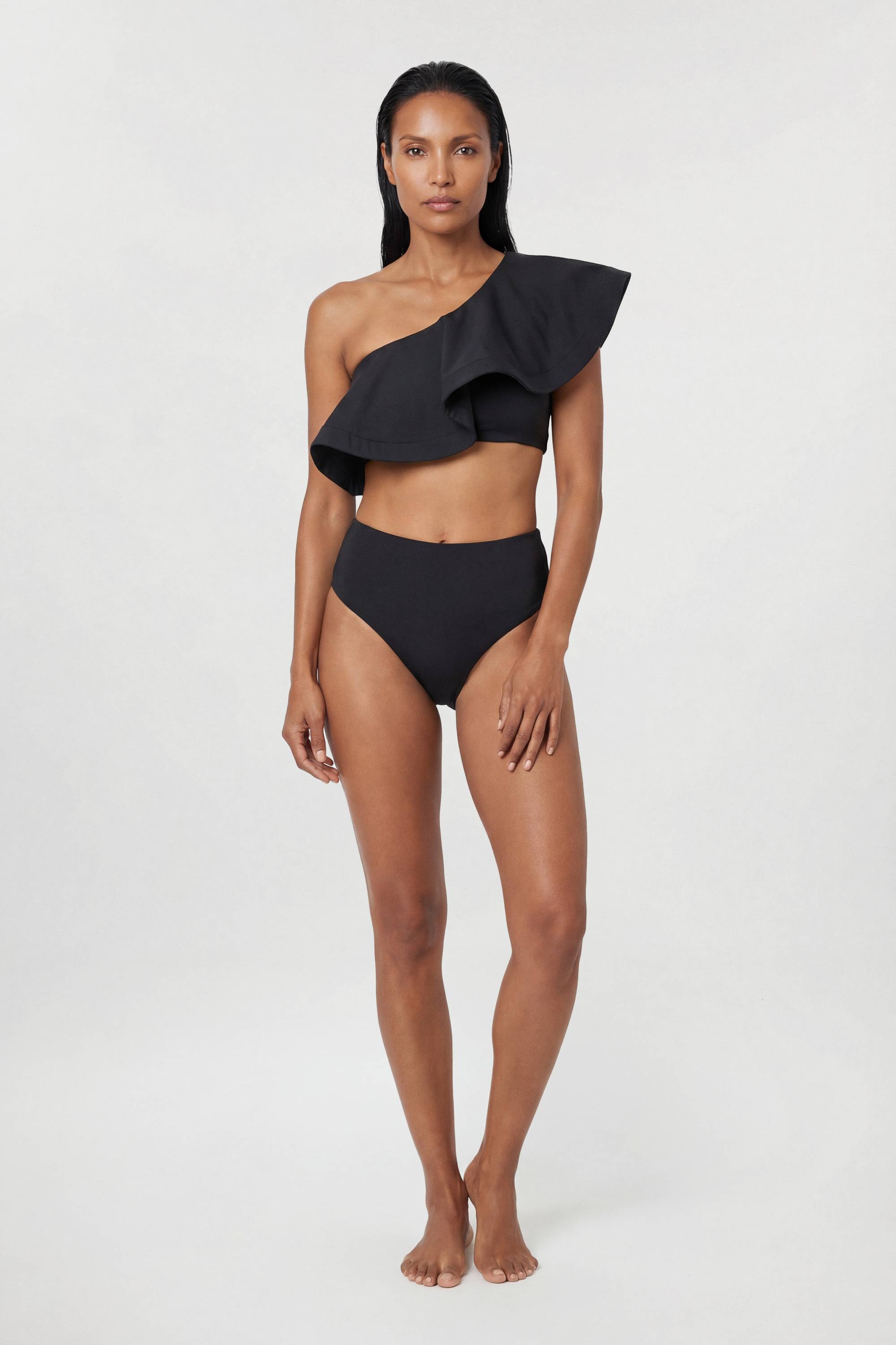 KarenMillen Top de bikini à volants asymétrique Drama