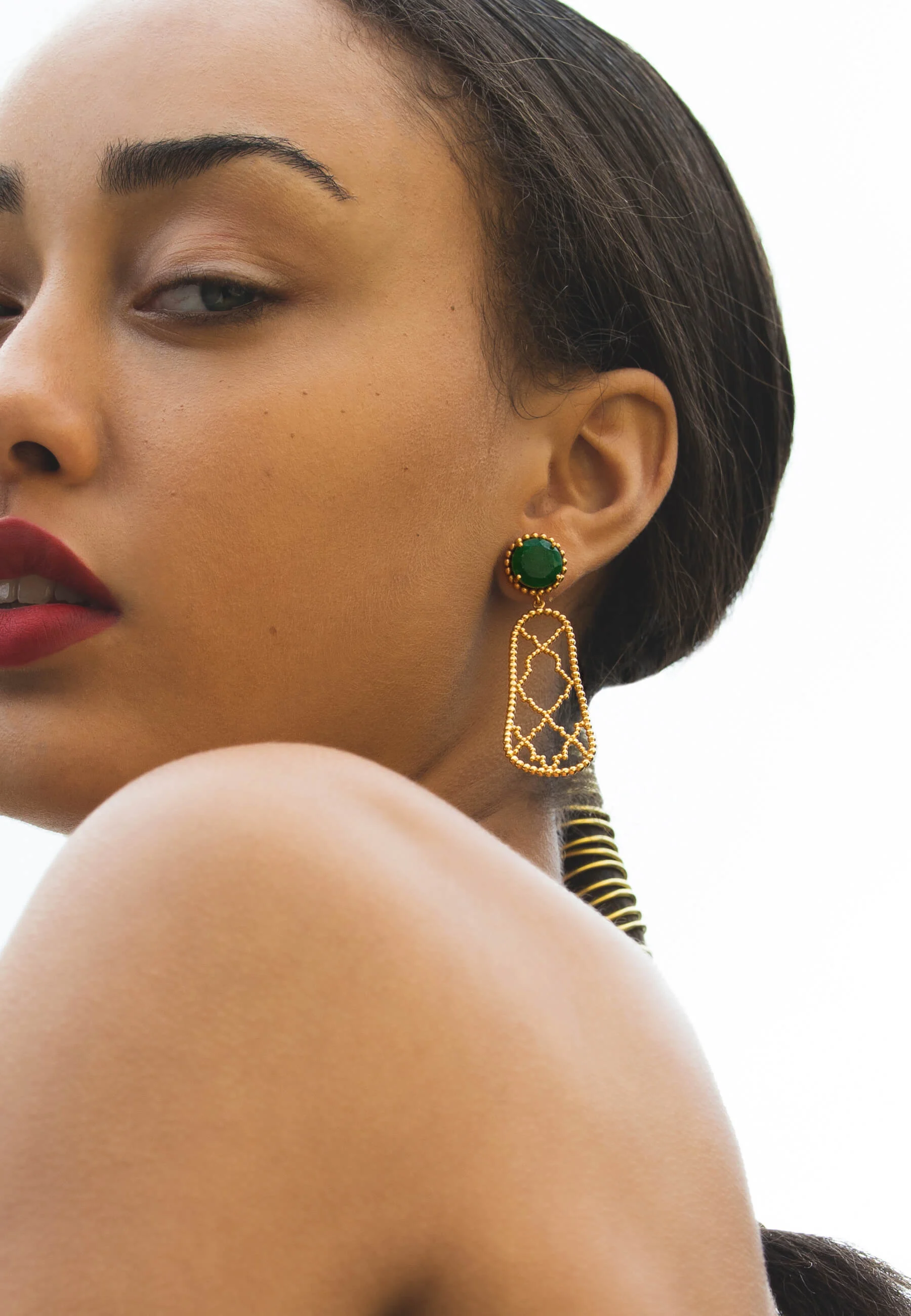 ALHAMBRA - Boucles d'oreilles en pierre naturelle | Vert