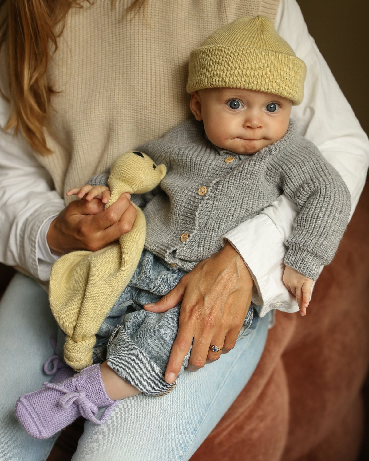 Ull Beanie barn – 100% Merino, Ubehandlet | Ribb Lue Newborn Fonzie