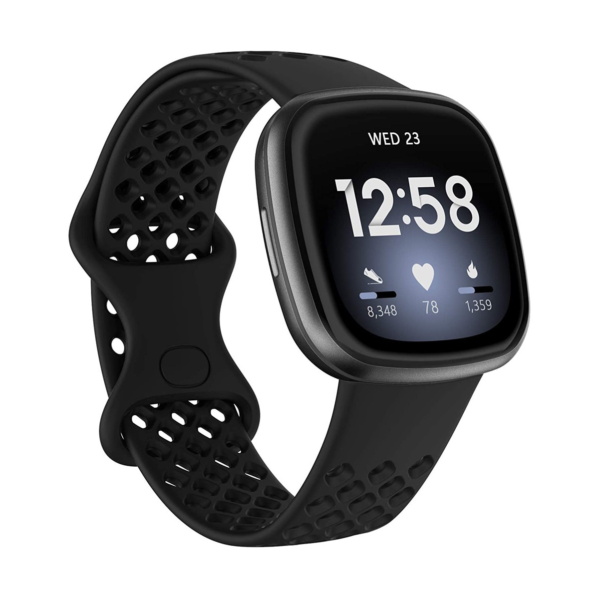 Silikonklokkerem for Fitbit Versa 3 / Fitbit Sense Sort