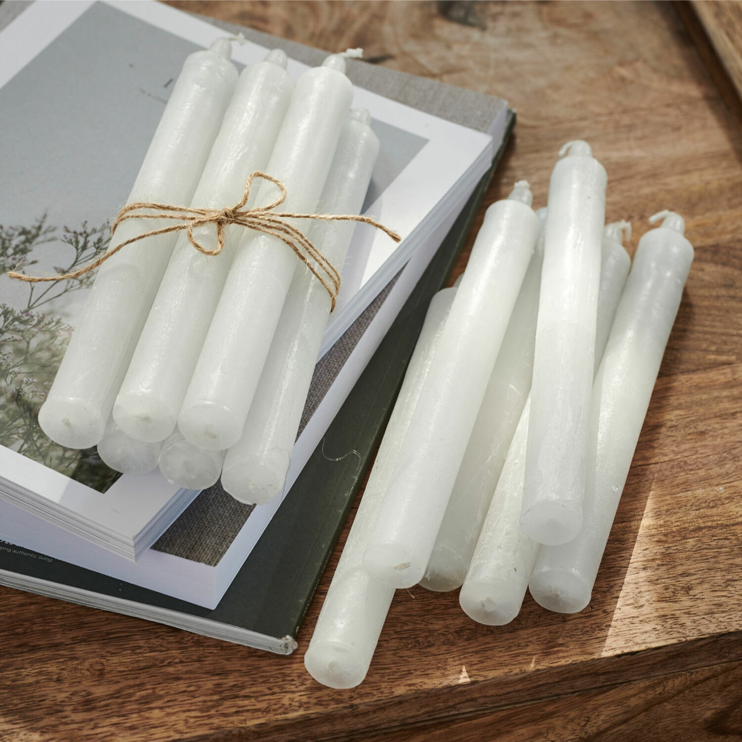 Kerze 12er Set Bauceau creme