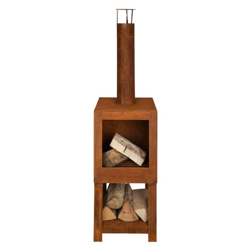 Cheminée extérieur effet rouillé 136 cm