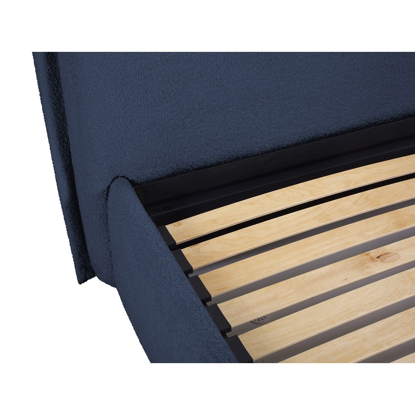 Milo Casa Lit Coffre avec tête de Lit Bouclette Armie bleu - 160x200 cm