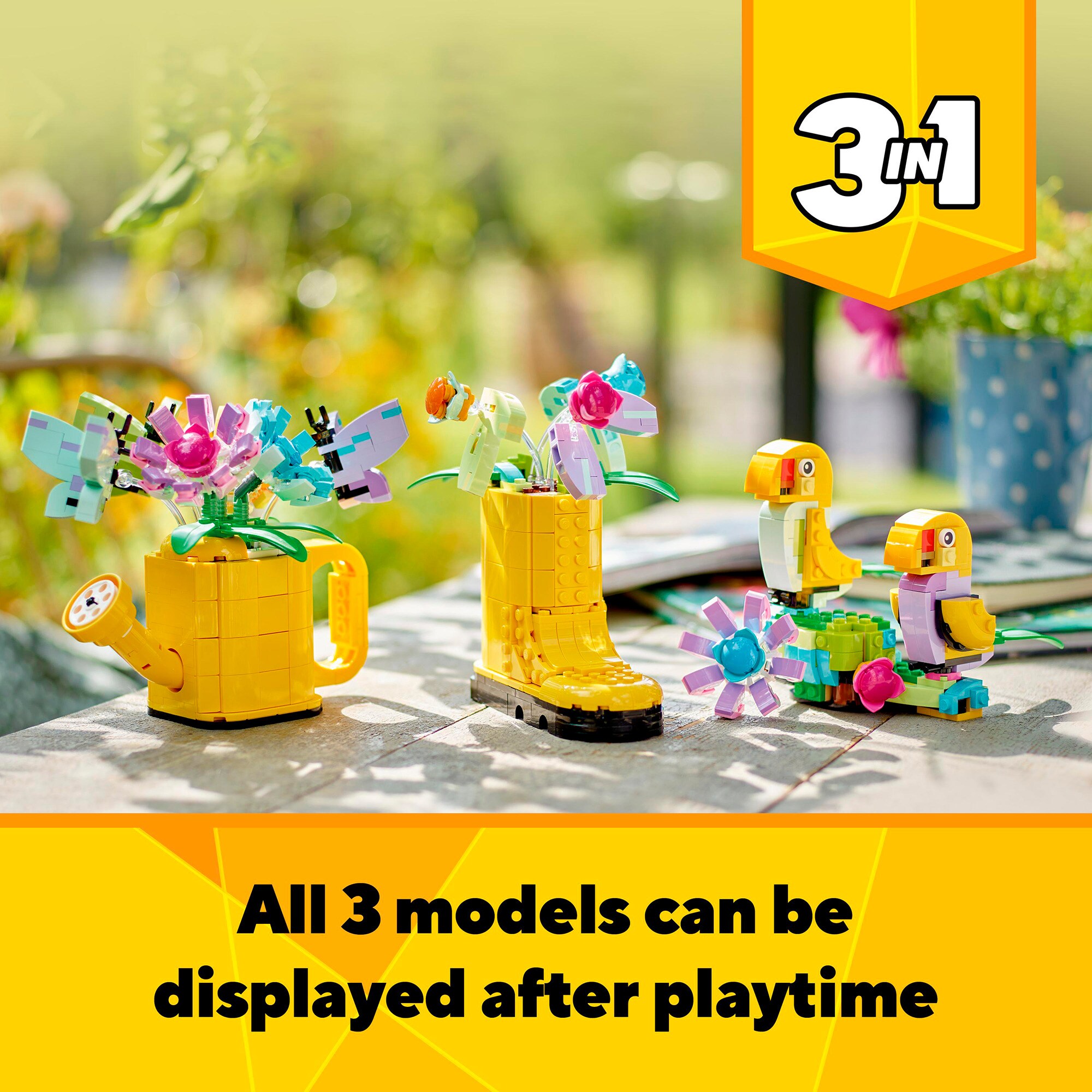 LEGO Konstruktionsspielzeug Creator 3-in-1 Gießkanne mit Blumen