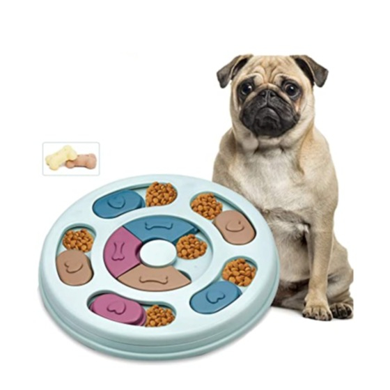 Haustier Futter Puzzle Spielzeug Leckerli Spender für Hunde / Katzen - Blau