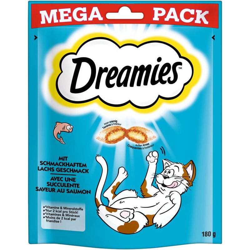 Friandises Dreamies Catisfactions maxi format, saumon à prix discount sur bitiba.fr