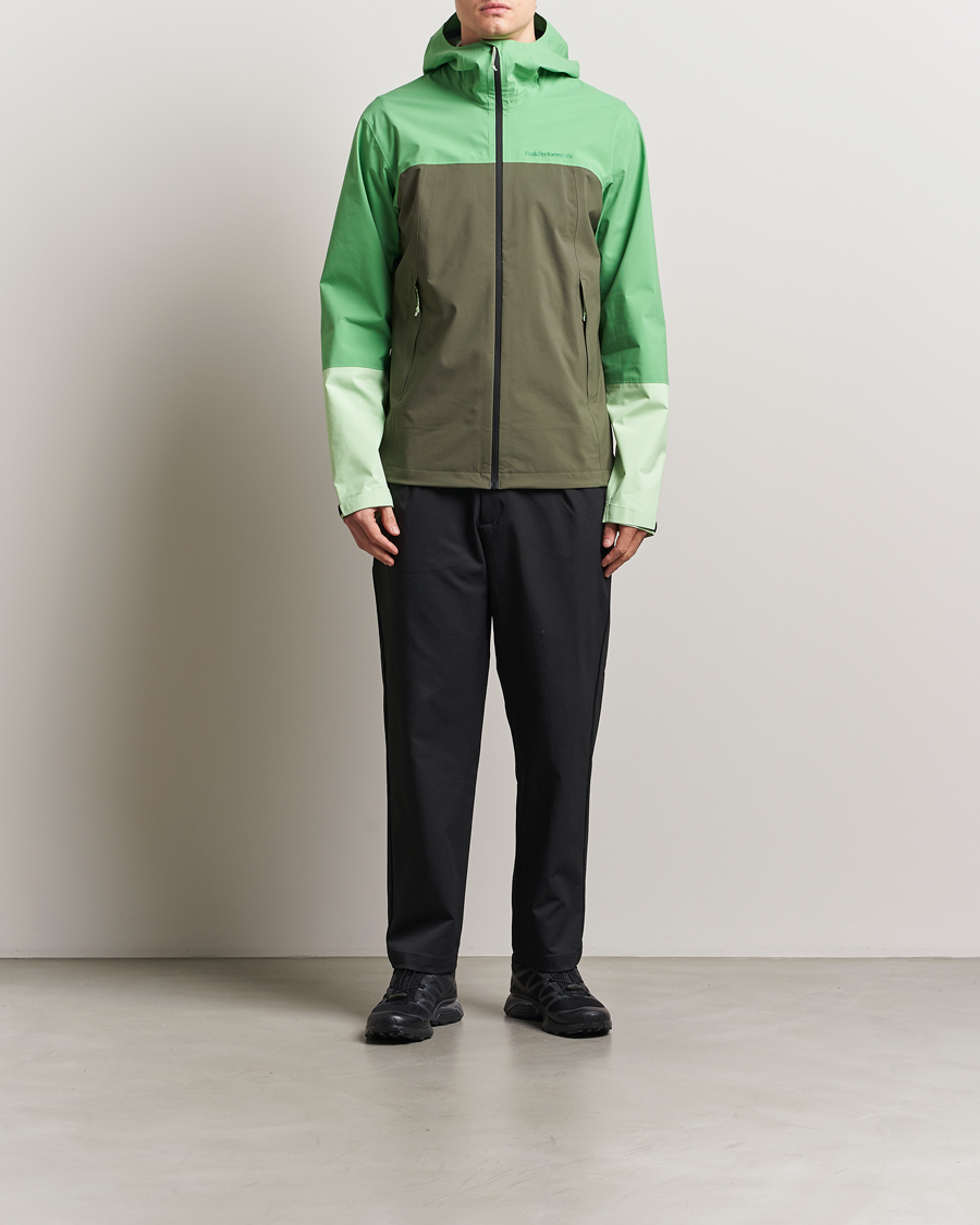 Peak Performance Trail Hipe Hooded Shell Jacket Peppermint/Pine Needle