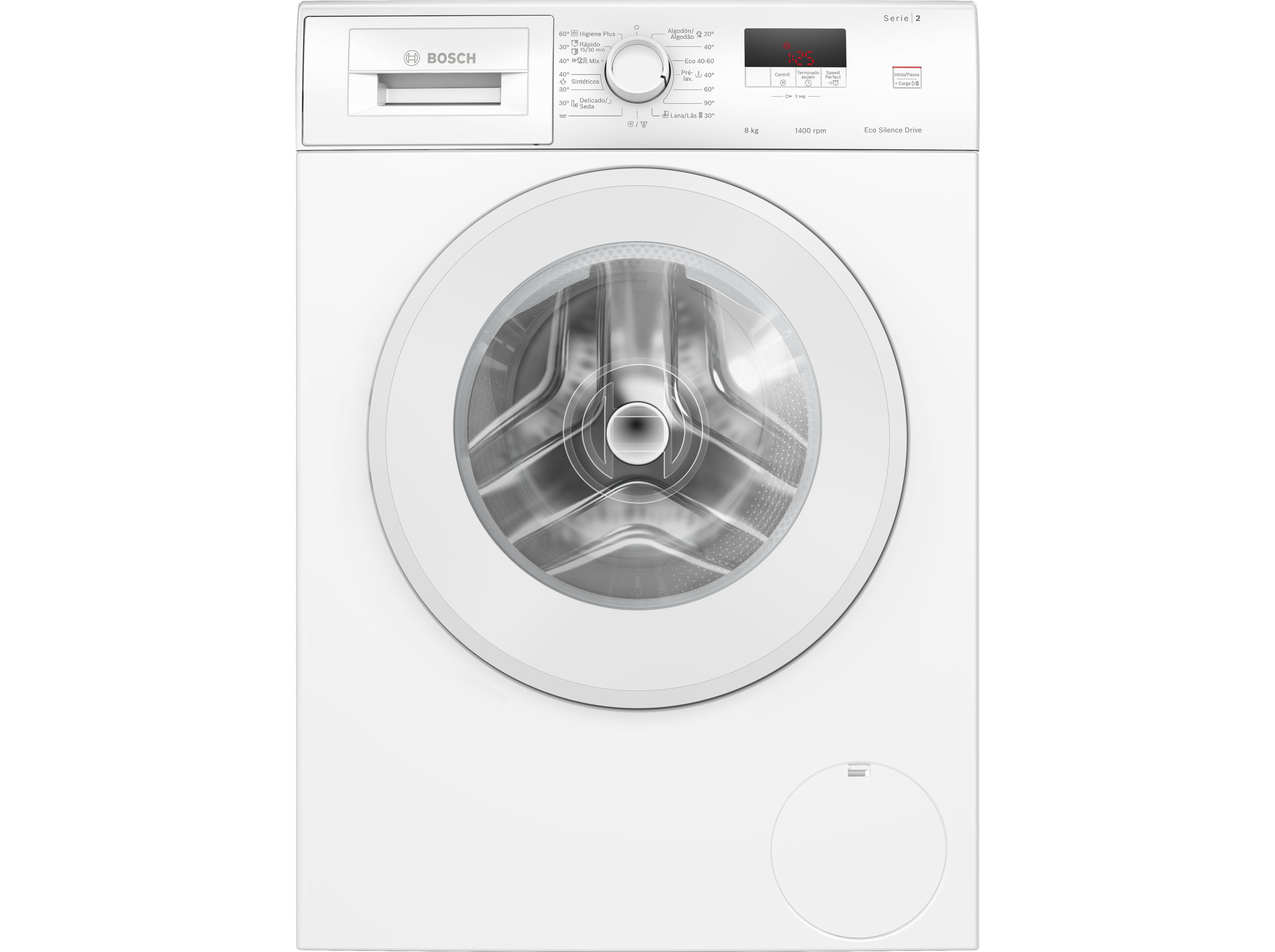 MAQUINA DE LAVAR ROUPA BOSCH WGE03400EP BRANCO A 8KG 1400RPM
