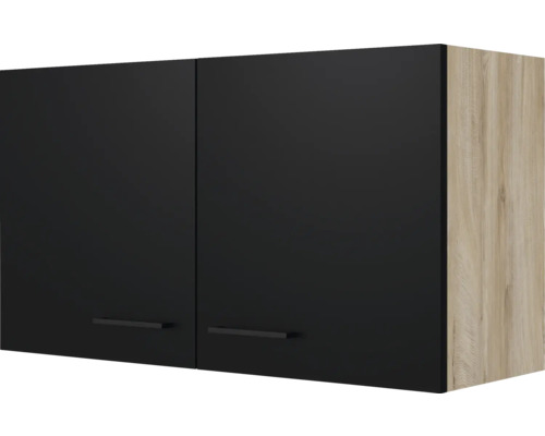Flex Well Capri wandkast BxDxH 100 x 32 x 54,8 cm, matzwart, anti-vingerafdruk, gedemonteerd, links of rechts scharnierend