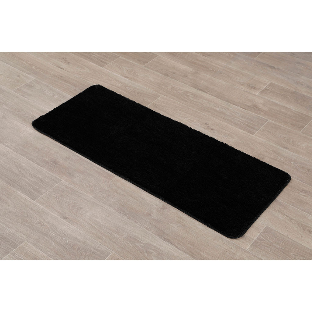 Tapis de bain microfibre noir 50x120cm