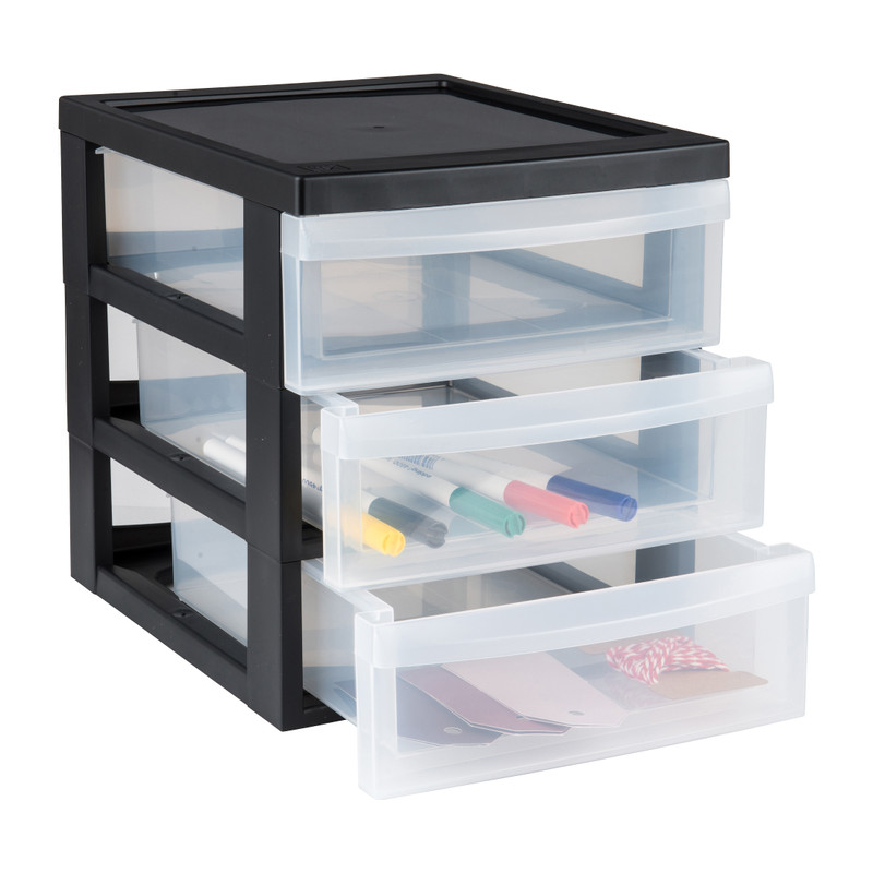 Iris ladesysteem A5 - 3 lades - zwart - 26x22x19 cm