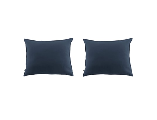 TERRE DE NUIT - Taie d'oreiller Lot de 2 taies d'oreiller flanelle marine 63x63 cm