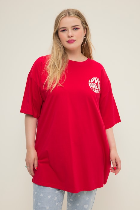 Oversize-Shirt, Writing-Prints, Rundhals, Halbarm