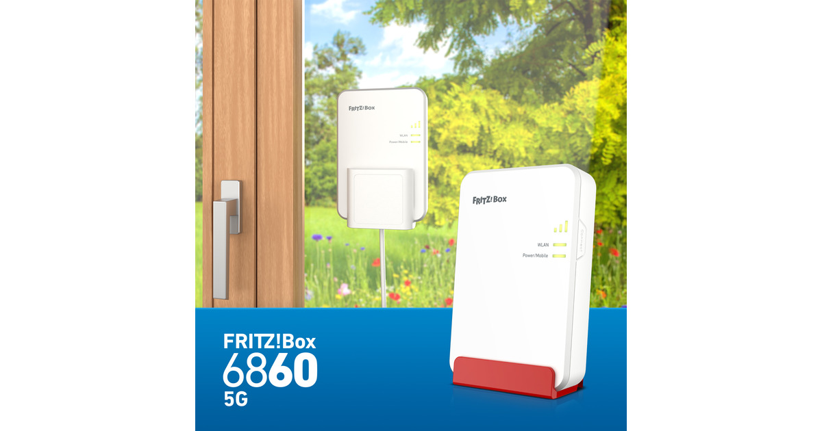 FRITZ!Box 6860 5G Edition International draadloze router  (Rood, Mesh, 5G)