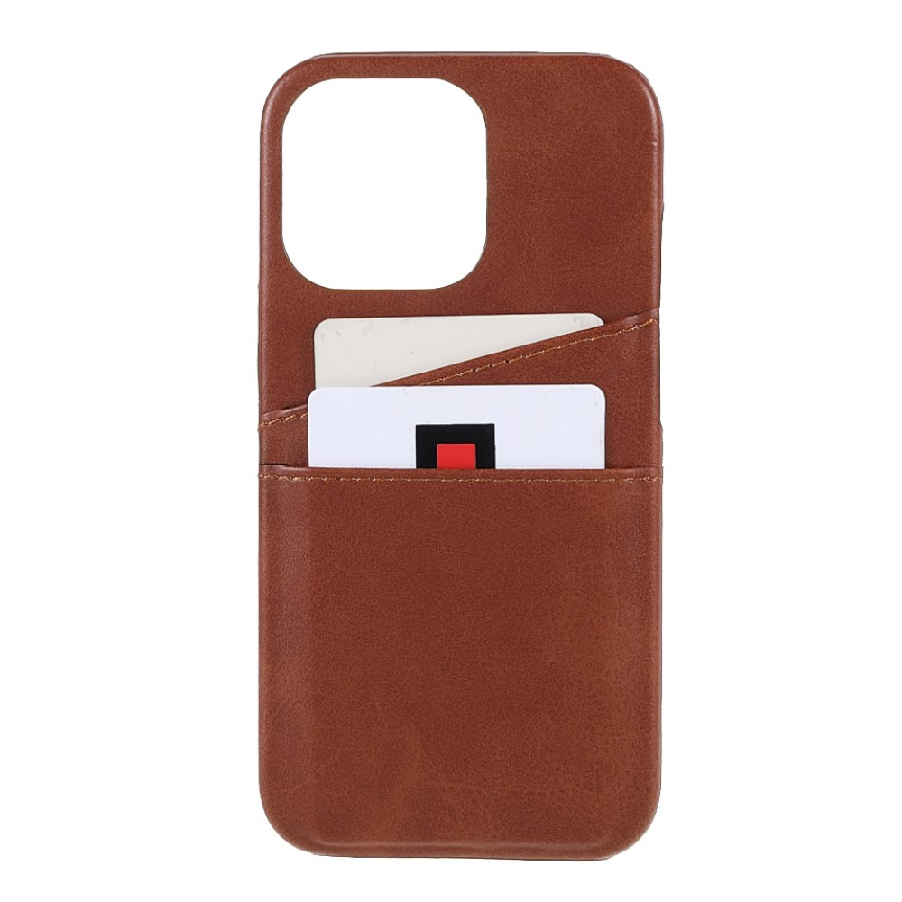 iPhone 13 Pro Leder Hülle Snap Case   Kartenfach - Braun
