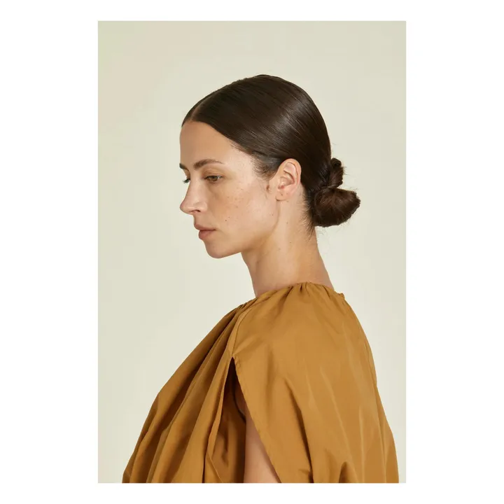 Black Crane Robe Shell Popeline de Coton Bio | Camel
