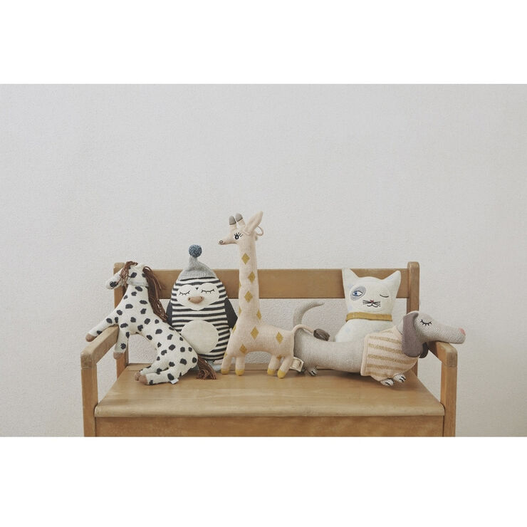OYOY MINI Darling Cushion - Baby Daisy Dog Light grey / rose