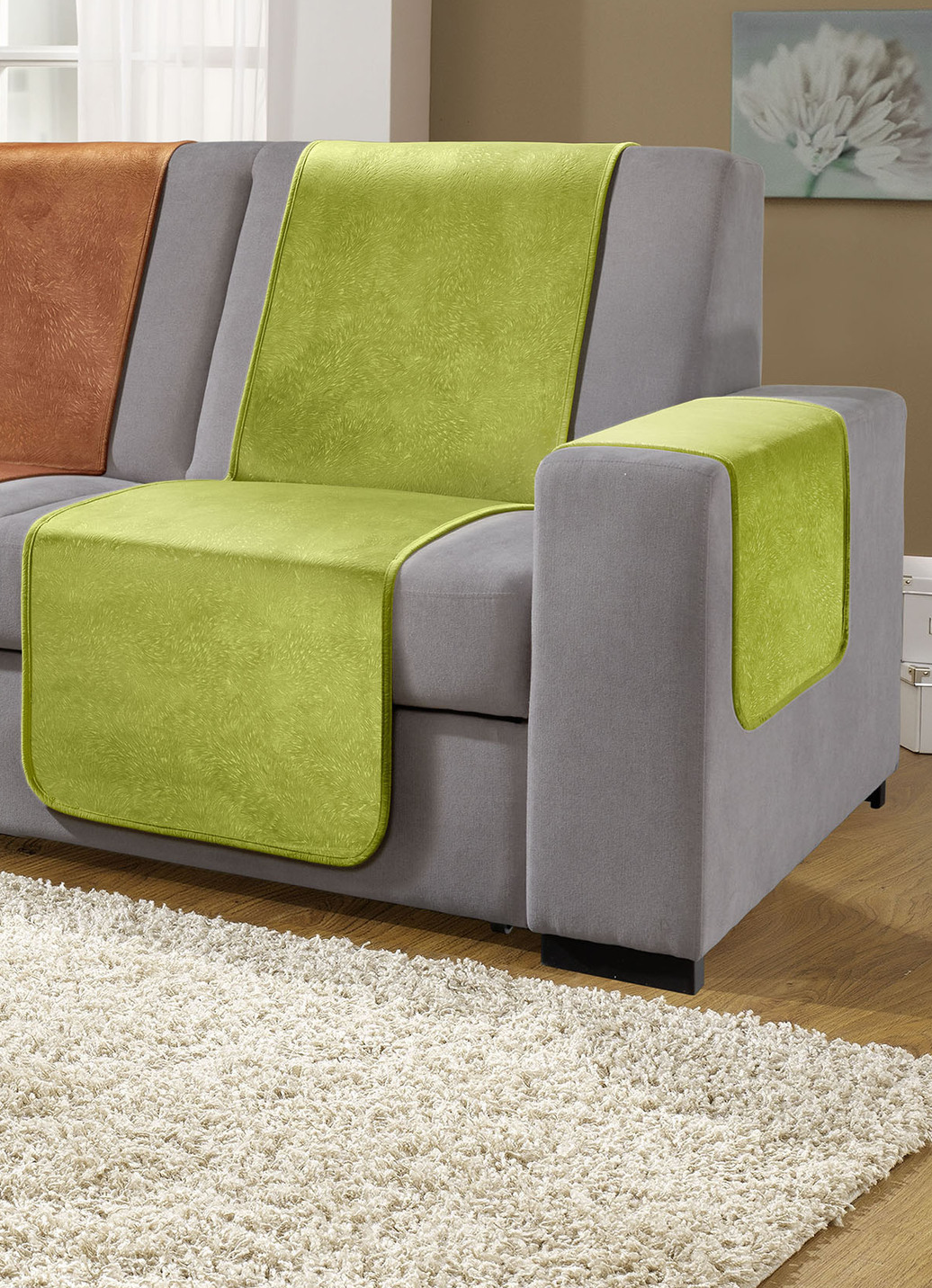 Sessel- und Sofaschoner mit Anti-Rutsch-Beschichtung