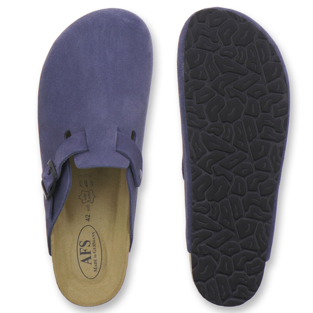 Clogs Herren Leder azzurro Velour