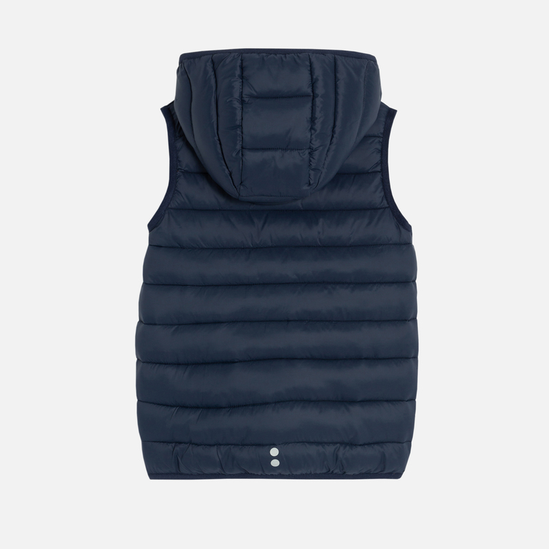Doudoune à capuche sans manches bleue garçon