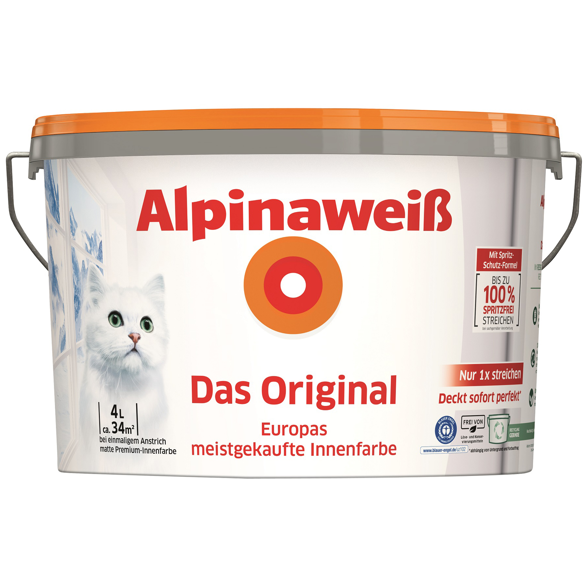 Alpinaweiß Das Original - weiß matt - 4 Liter