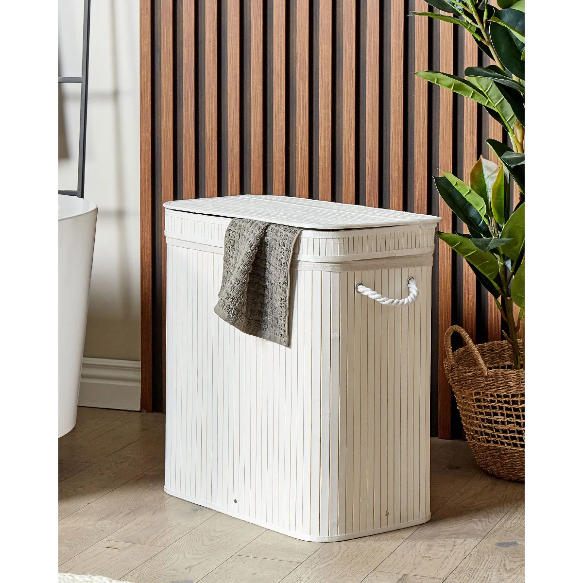 Beliani KALTHOTA - Panier en bambou blanc