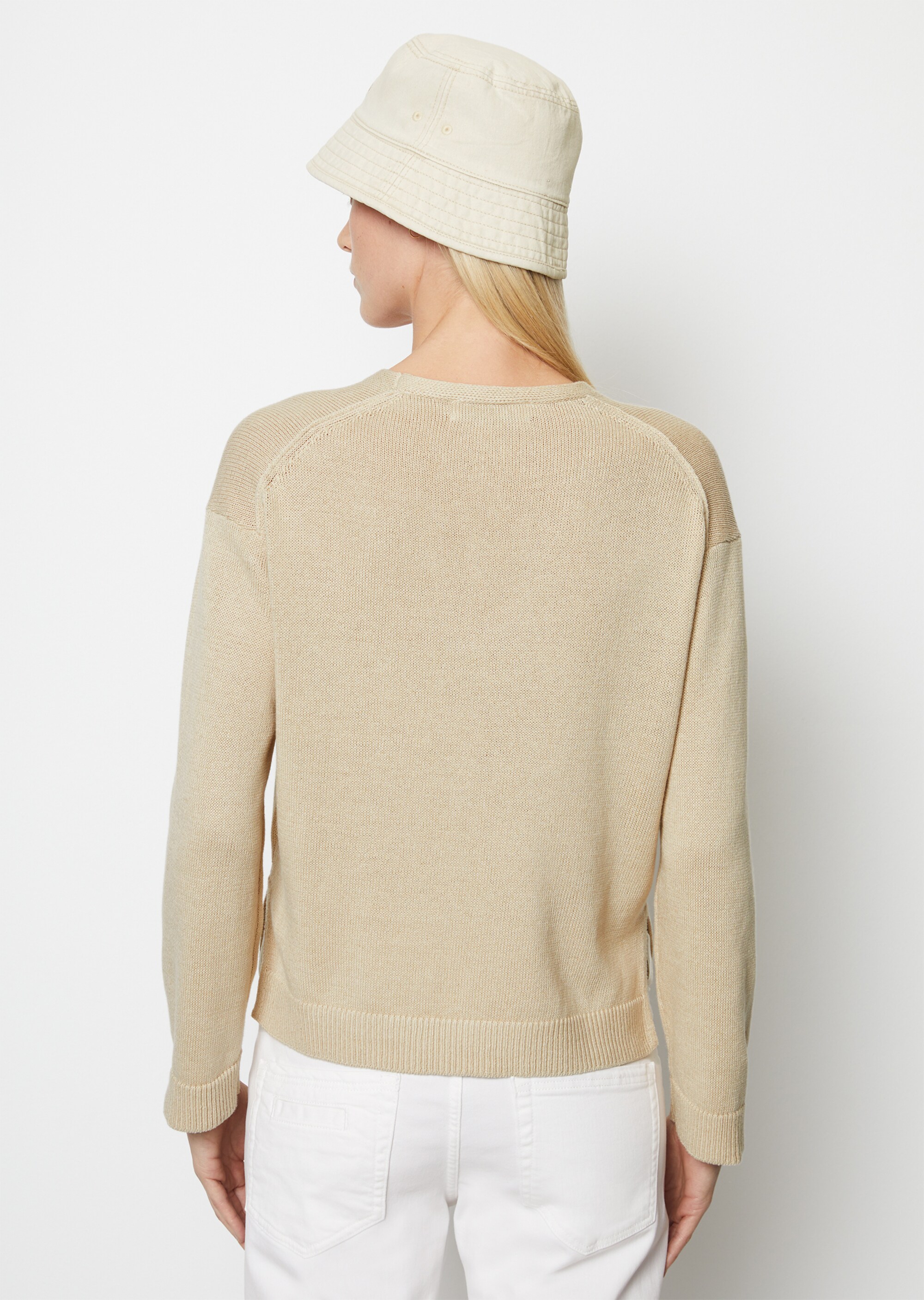Leinen-Mix-Strickpullover mit hohem Anteil an Bio-Baumwolle