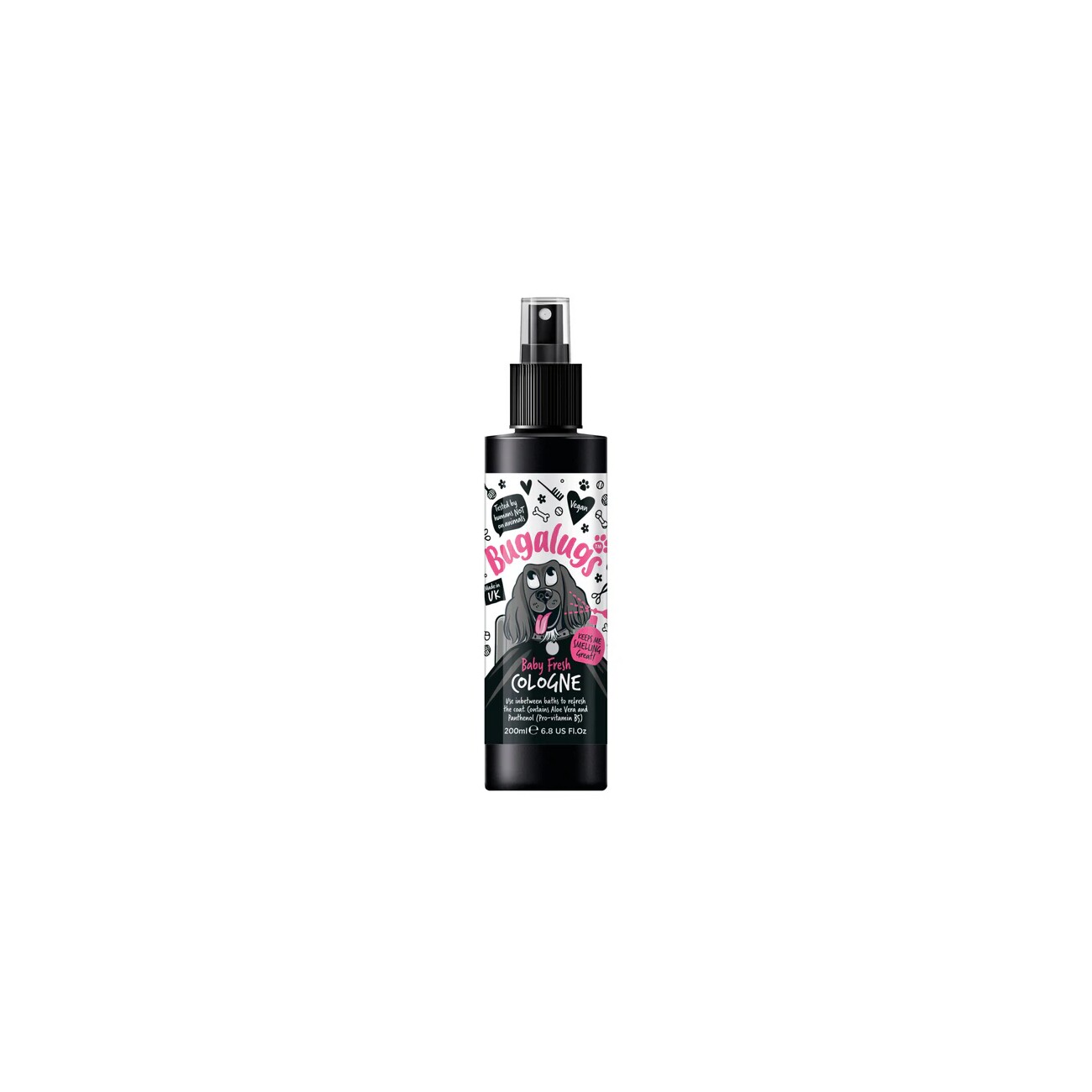 Bugalugs Baby Fresh Hundeparfüm 200 ml Duftspray mit Babypuderduft sanfte Fellpflege, vegan & pH-hautneutral