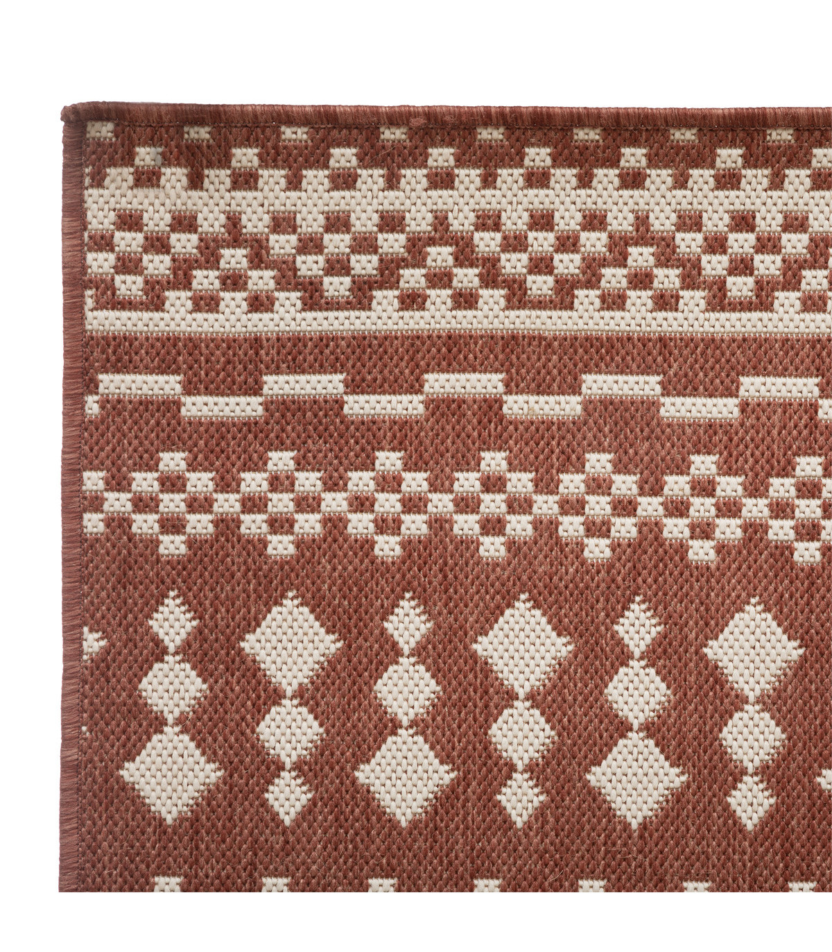 Tapis décoratif terracotta pour extérieur ou intérieur en polypropylène 150 x 230 cm