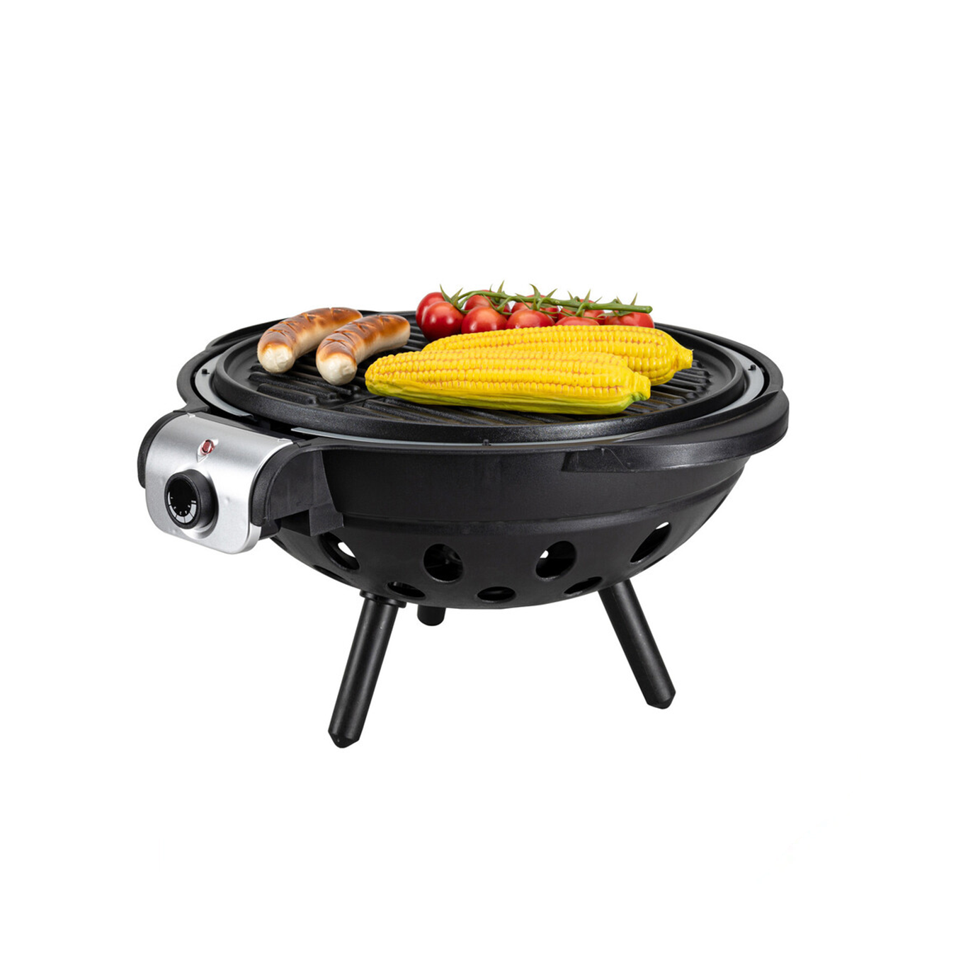 Big Globe Elektrogrill BBQ Kugelgrill Tischgrill mit Grillplatte / Deckel (404790)