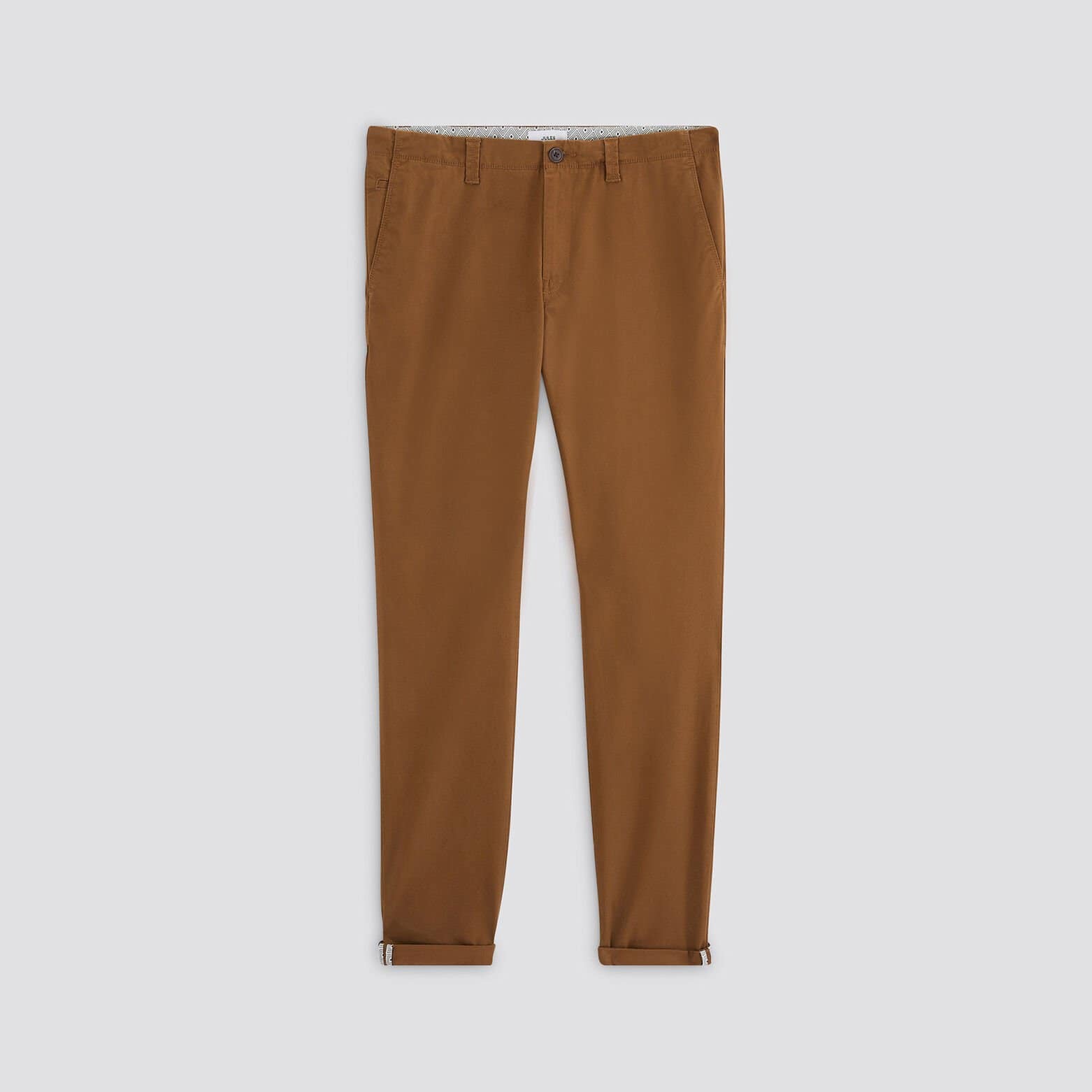 Pantalon chino slim Camel