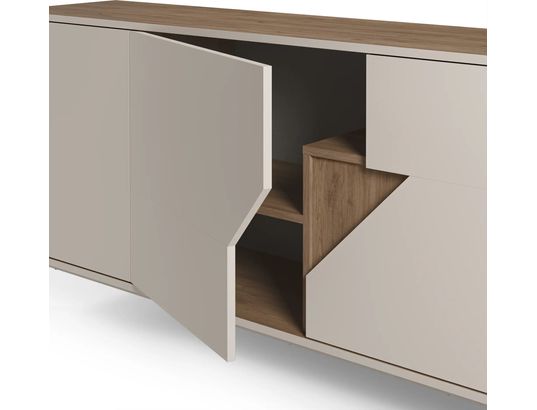 CONCEPT1 - Bahut Lilou 3P chene creme 150 x 40 x h80cm