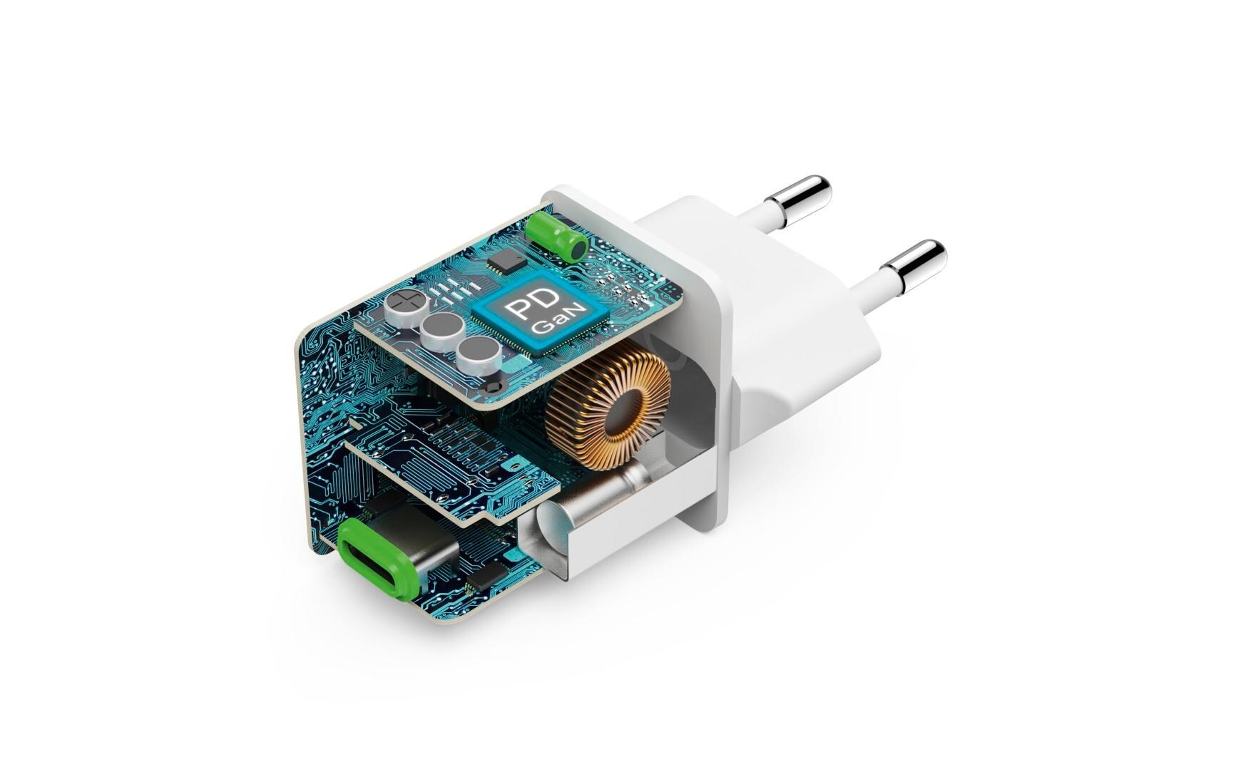 USB-Wandladegerät Gan charger USB-C 45 W WeissSuper-Mini-GaN-Ladegerät USB-C