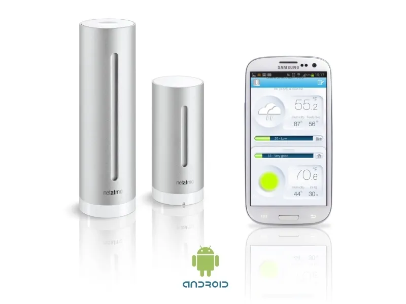 Netatmo NWS01-EC, Aluminium, Indendørs barometer, Indendørs hygrometer, Indendørs termometer, Udendørs barometer, Udendørs..., Barometer, Hygrometer, Termometer, Barometer, Hygrometer, Termometer, Aluminium, Plast, 260 - 1160 kPa