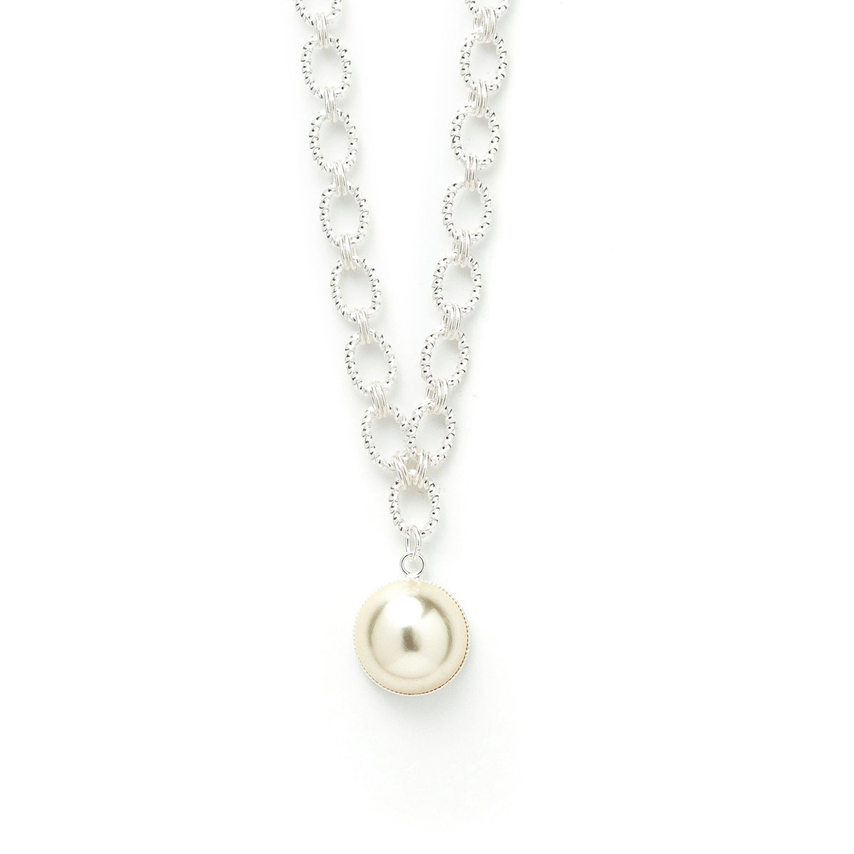 maxi collier perle plaqué argent - NÉLYA